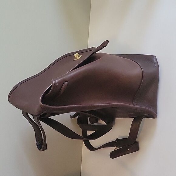 Coach 9791 Vintage Brown Leather Daypack Backpack Flaw - Picture 4 of 17
